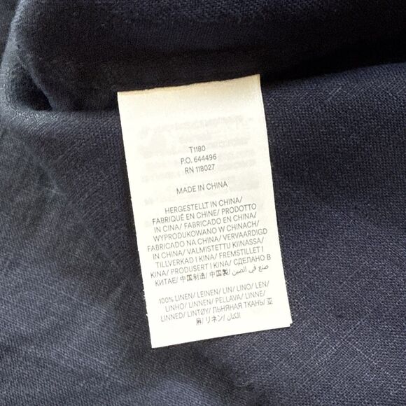 NWT Boden Womens Shirt Size 14 Long 100% Linen Long Sleeve Button Down Navy Blue - Picture 5 of 9